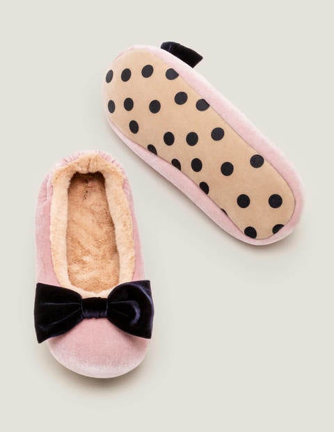 Cosy Velvet Bow Slippers - Milkshake Cosy Velvet Bow Slippers - Milkshake