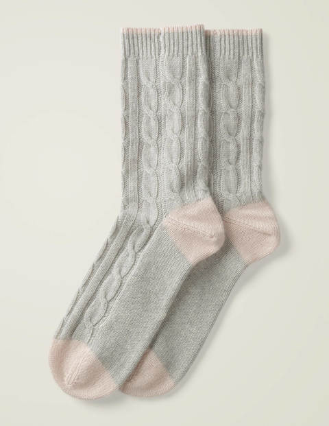 Cashmere Socks - Grey Melange/Milkshake Cashmere Socks - Grey Melange/Milkshake