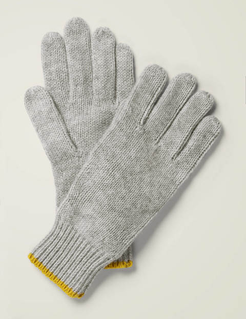 Ribbed Gloves - Grey Marl/Saffron Ribbed Gloves - Grey Marl/Saffron