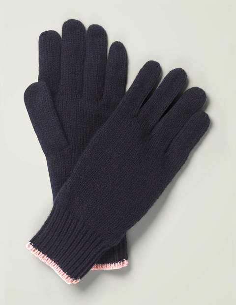 Ribbed Gloves - Navy/Chalky Pink Ribbed Gloves - Navy/Chalky Pink
