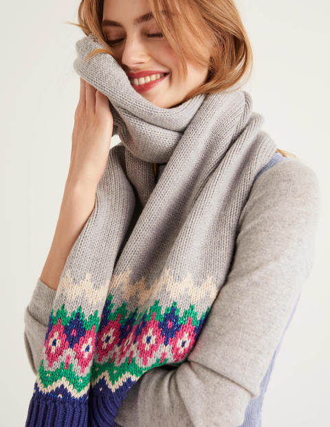 Écharpe Brillante À Motif Jacquard - Gris chiné Écharpe Brillante À Motif Jacquard - Gris chiné