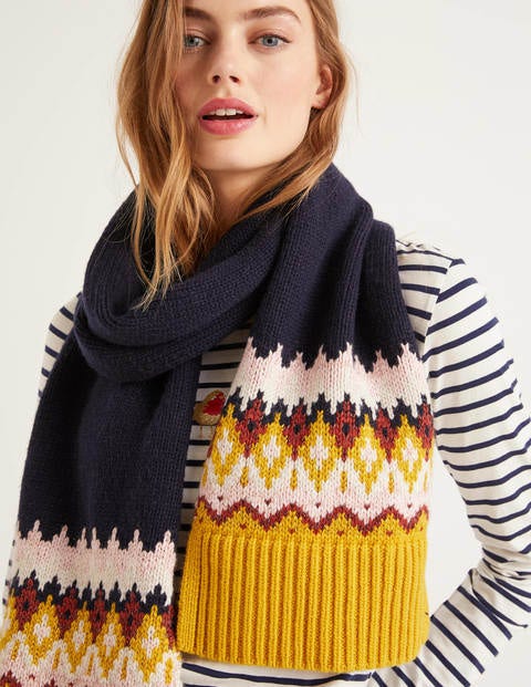 Sparkle Fair Isle Scarf - Navy Sparkle Fair Isle Scarf - Navy