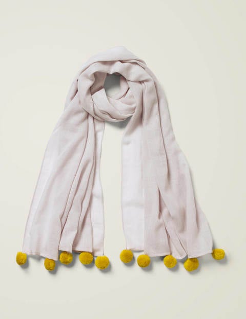 Pompom Wool Scarf - Shale Grey/Saffron Pompom Wool Scarf - Shale Grey/Saffron