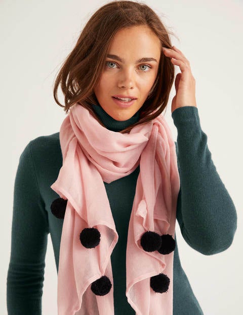 Pompom Wool Scarf - Milkshake/Navy Pompom Wool Scarf - Milkshake/Navy