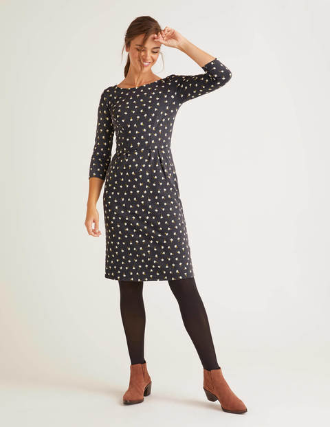 Penny Jersey Dress - Charcoal, Country Ditsy Penny Jersey Dress - Charcoal, Country Ditsy