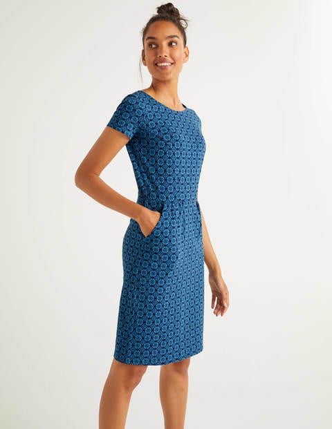 Phoebe Jersey Dress - Aegean Blue, Sun Dial Phoebe Jersey Dress - Aegean Blue, Sun Dial