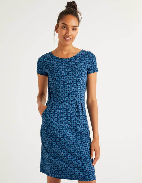 Phoebe Jersey Dress - Aegean Blue, Sun Dial Phoebe Jersey Dress - Aegean Blue, Sun Dial