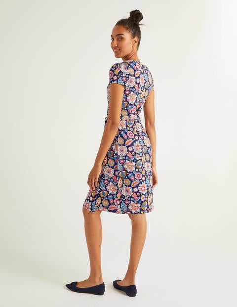 Summer Wrap Dress - French Navy, Festival Paisley Summer Wrap Dress - French Navy, Festival Paisley