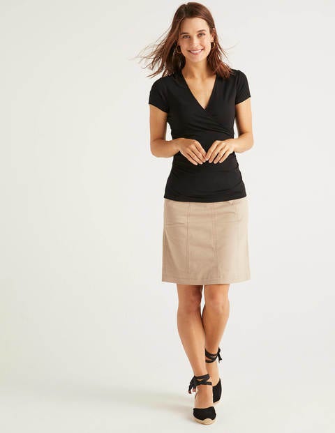 Short Sleeve Wrap Top - Black Short Sleeve Wrap Top - Black
