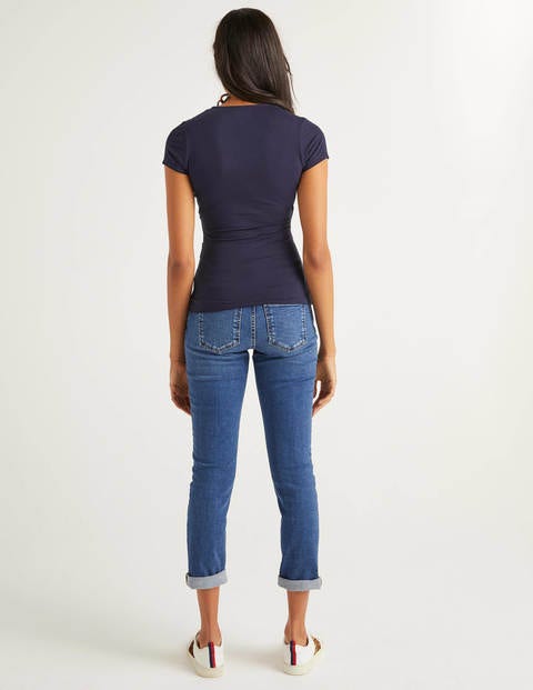Short Sleeve Wrap Top - Navy Short Sleeve Wrap Top - Navy