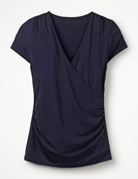 Short Sleeve Wrap Top - Navy Short Sleeve Wrap Top - Navy