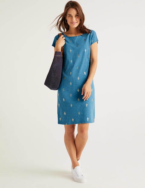 Paulina Jersey Dress - Aegean Blue, Grape Geo Paulina Jersey Dress - Aegean Blue, Grape Geo