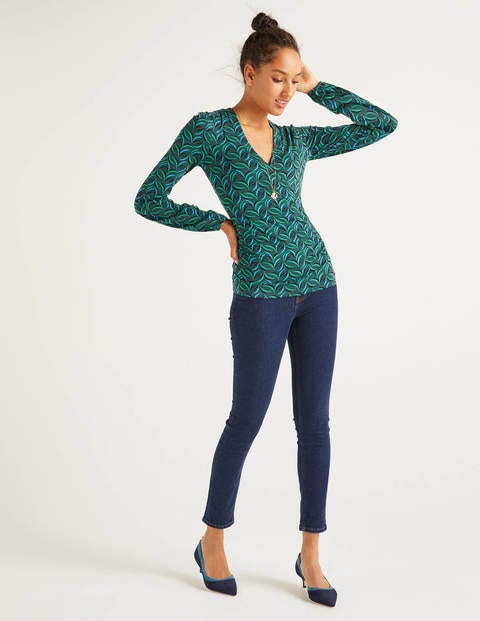 Elodie Jersey Wrap Top - Midnight Garden, Floret Spray Elodie Jersey Wrap Top - Midnight Garden, Floret Spray