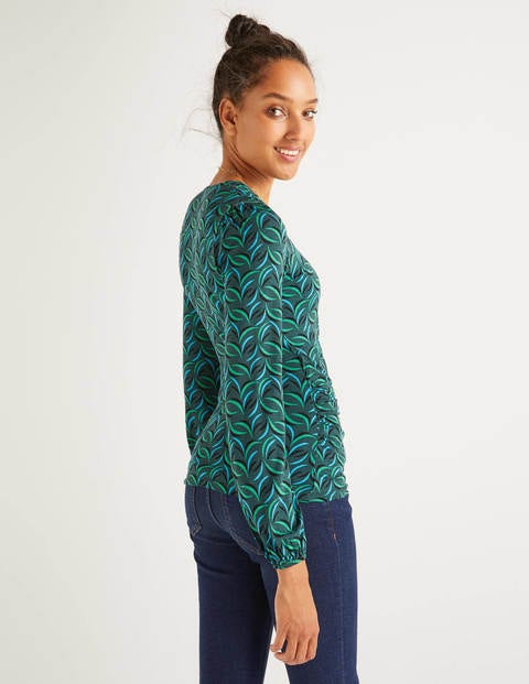Elodie Jersey Wrap Top - Midnight Garden, Floret Spray Elodie Jersey Wrap Top - Midnight Garden, Floret Spray