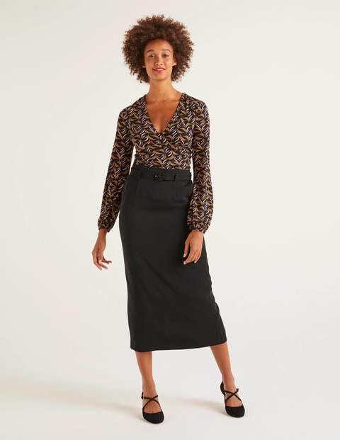 Elodie Jersey Wrap Top - Black, Floret Spray Elodie Jersey Wrap Top - Black, Floret Spray