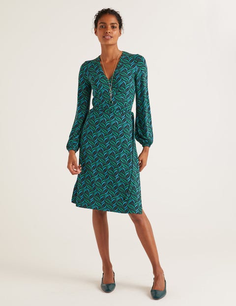 Elodie Jersey Wrap Dress - Midnight Garden Floret Spray Elodie Jersey Wrap Dress - Midnight Garden Floret Spray