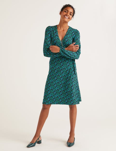 Elodie Jersey Wrap Dress - Midnight Garden Floret Spray Elodie Jersey Wrap Dress - Midnight Garden Floret Spray