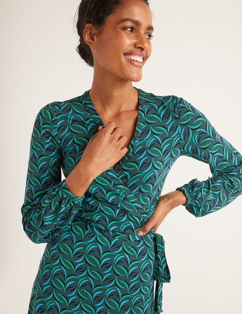 Elodie Jersey Wrap Dress - Midnight Garden Floret Spray Elodie Jersey Wrap Dress - Midnight Garden Floret Spray
