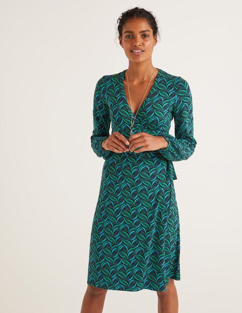 Elodie Jersey Wrap Dress - Midnight Garden Floret Spray Elodie Jersey Wrap Dress - Midnight Garden Floret Spray