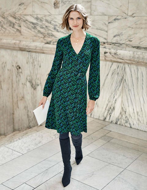 Elodie Jersey Wrap Dress - Midnight Garden Floret Spray Elodie Jersey Wrap Dress - Midnight Garden Floret Spray
