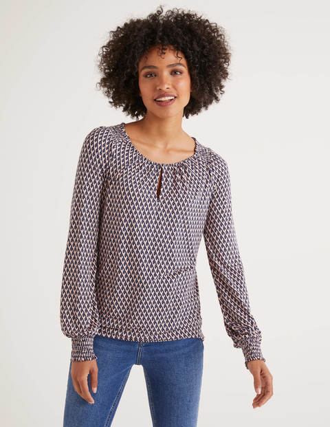 Vicky Jersey Top - Milkshake, Leafy Geo Vicky Jersey Top - Milkshake, Leafy Geo