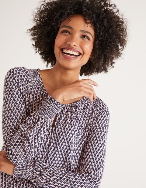 Vicky Jersey Top - Milkshake, Leafy Geo Vicky Jersey Top - Milkshake, Leafy Geo