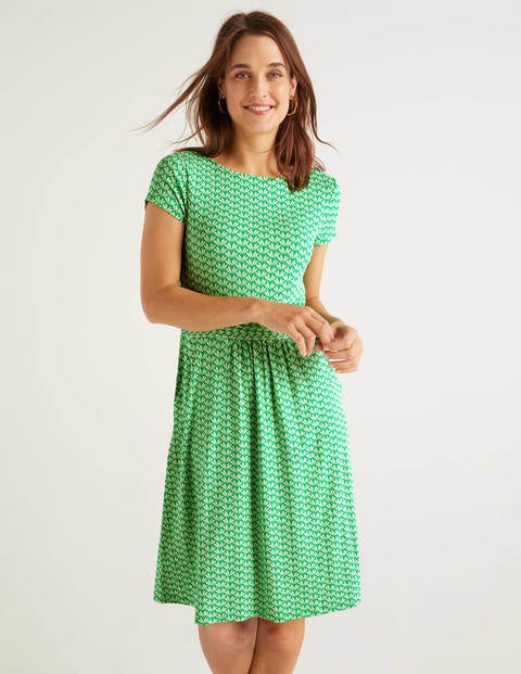 Amelie Jersey Dress - Rich Emerald, Deco Petal Amelie Jersey Dress - Rich Emerald, Deco Petal