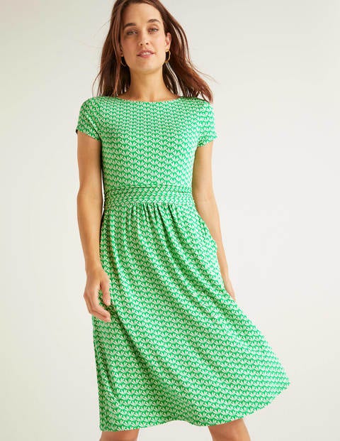 Amelie Jersey Dress - Rich Emerald, Deco Petal Amelie Jersey Dress - Rich Emerald, Deco Petal
