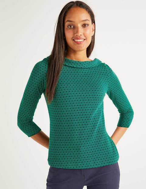 Bessie Jacquard Top - Highland Green Ornamental Tile Bessie Jacquard Top - Highland Green Ornamental Tile