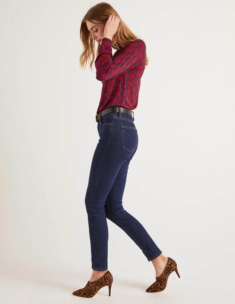 Connie Jersey Top - French Navy, Floral Wave Mono Connie Jersey Top - French Navy, Floral Wave Mono