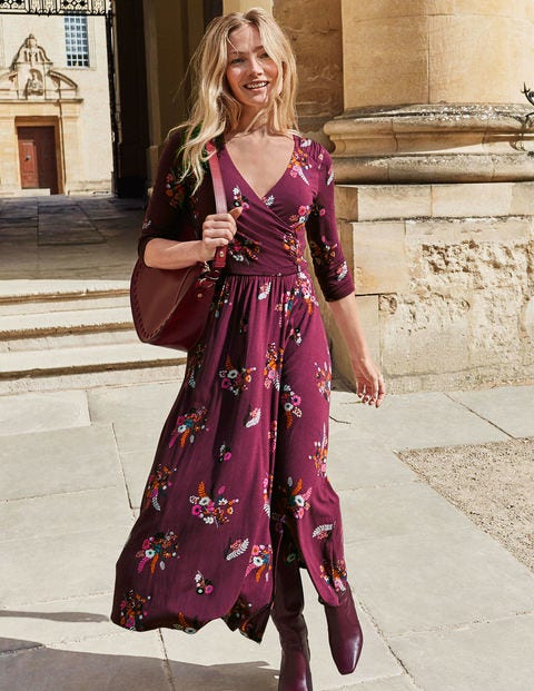 Francesca Jersey Midi Dress - Ruby Ring, Country Posy