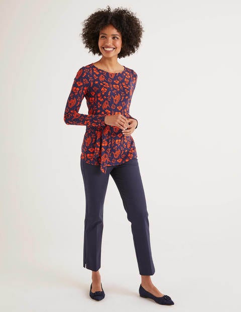 Bernadette Jersey Top - Navy, Botany Study Bernadette Jersey Top - Navy, Botany Study