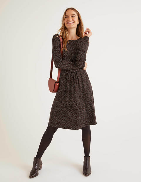 Abigail Jersey Dress - Black Confetti Spot Abigail Jersey Dress - Black Confetti Spot