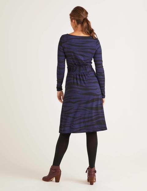 Abigail Jersey Dress - Navy Zebra Abigail Jersey Dress - Navy Zebra