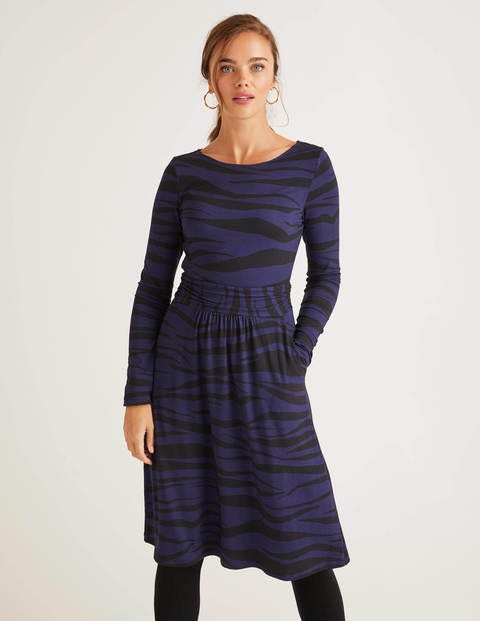 Abigail Jersey Dress - Navy Zebra Abigail Jersey Dress - Navy Zebra