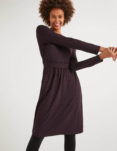 Abigail Jersey Dress - Fig Maple Leaf Abigail Jersey Dress - Fig Maple Leaf