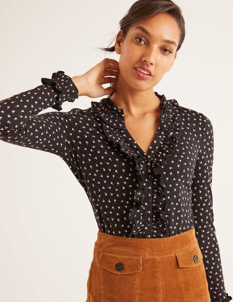 Alberta Jersey Shirt - Black, Country Ditsy Alberta Jersey Shirt - Black, Country Ditsy
