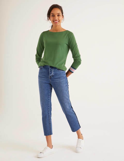 Striped Cuff Tee - Broad Bean Multi Striped Cuff Tee - Broad Bean Multi