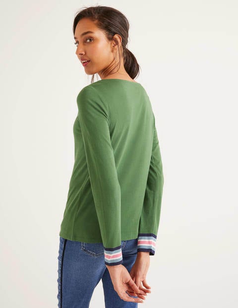 Striped Cuff Tee - Broad Bean Multi Striped Cuff Tee - Broad Bean Multi
