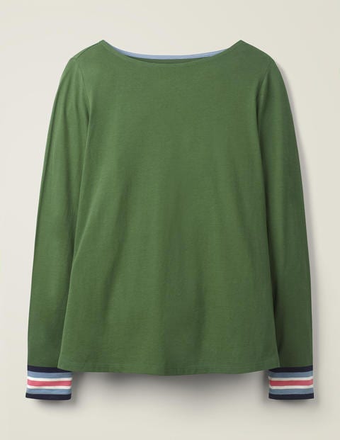 Striped Cuff Tee - Broad Bean Multi Striped Cuff Tee - Broad Bean Multi