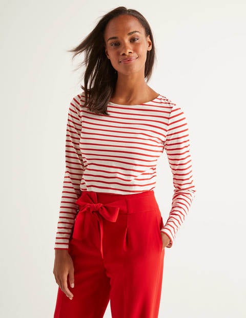 Long Sleeve Breton - Ivory/Post Box Red Long Sleeve Breton - Ivory/Post Box Red