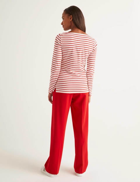 Long Sleeve Breton - Ivory/Post Box Red Long Sleeve Breton - Ivory/Post Box Red