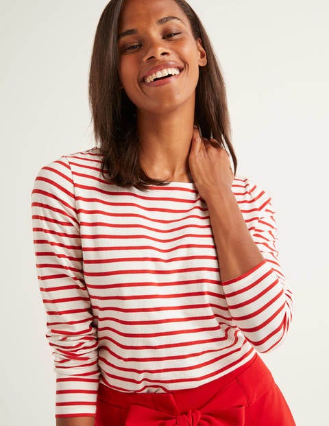 Long Sleeve Breton - Ivory/Post Box Red Long Sleeve Breton - Ivory/Post Box Red