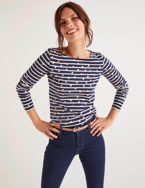 Long Sleeve Breton - Navy/Ivory Rose Gold Dot Long Sleeve Breton - Navy/Ivory Rose Gold Dot