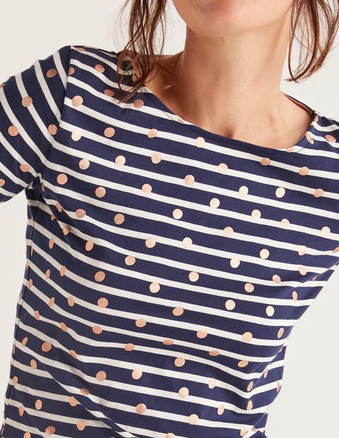 Long Sleeve Breton - Navy/Ivory Rose Gold Dot Long Sleeve Breton - Navy/Ivory Rose Gold Dot