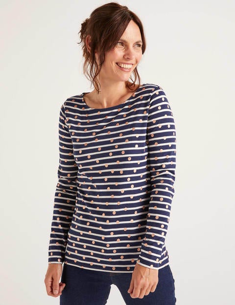 Long Sleeve Breton - Navy/Ivory Rose Gold Dot Long Sleeve Breton - Navy/Ivory Rose Gold Dot