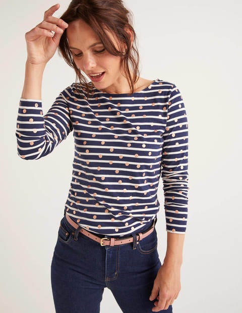 Long Sleeve Breton - Navy/Ivory Rose Gold Dot Long Sleeve Breton - Navy/Ivory Rose Gold Dot