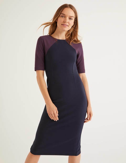 Poppy Ottoman Dress - Navy/Fig Poppy Ottoman Dress - Navy/Fig