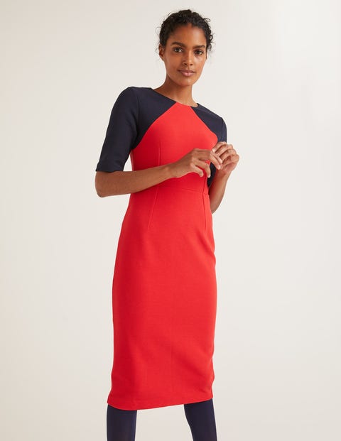 Poppy Ottoman Dress - Red/Navy Poppy Ottoman Dress - Red/Navy