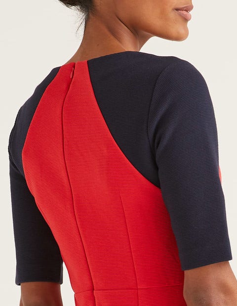 Poppy Ottoman Dress - Red/Navy Poppy Ottoman Dress - Red/Navy